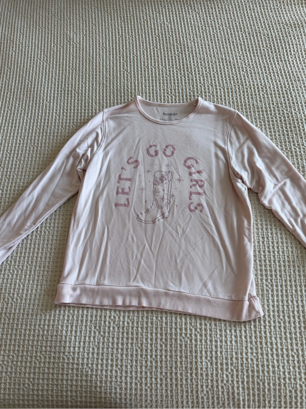 Brave little ones- Let's Go Girls Pink Crewneck Sweatshirt - Women's Cozy Top